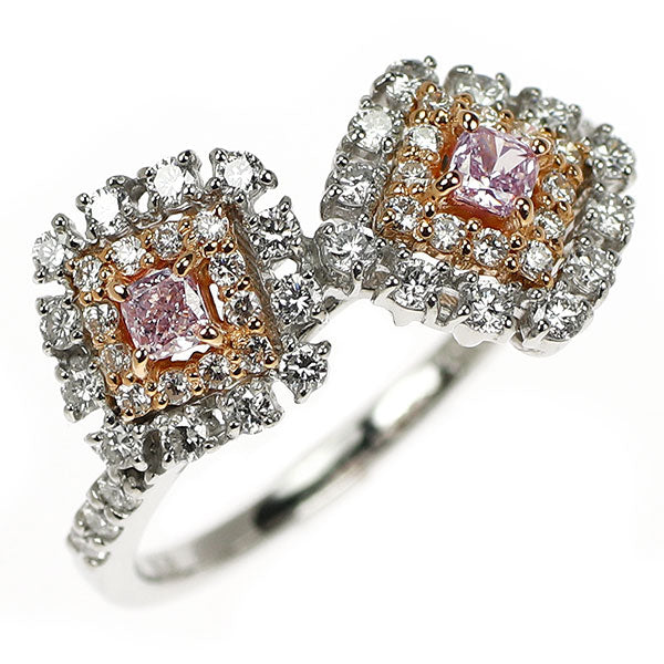 希少 Pt950/ K18PG 天然ピンクダイヤモンド リング 0.153ct FLPP SI2 D0.52ct