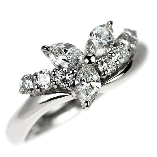 Pt900 ダイヤモンド リング 0.44ct D0.30ct