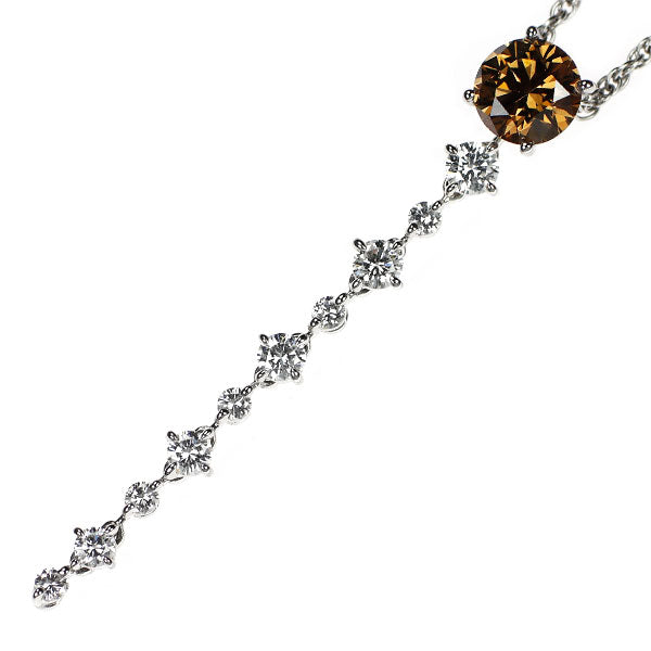 カシケイ Pt900/ Pt850 ブラウン ダイヤモンド  ペンダントネックレス 1.305ct D0.70ct  《セルビー銀座店》【中古】
