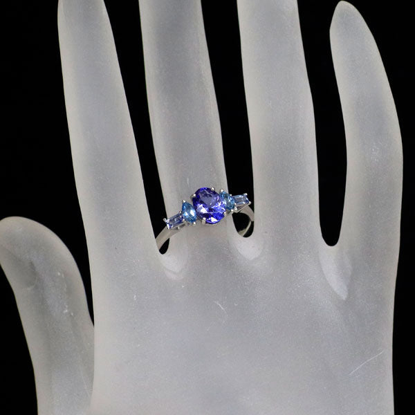 GSTV Pt950 タンザナイト サファイア アクアマリン リング 1.00ct S0.20ct AQ0.16ct