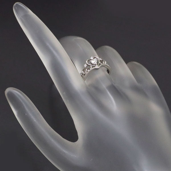 Pt900 ハートシェイプ ダイヤモンド リング 0.144ct D0.06ct ティアラ