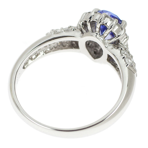 Pt900 ペアシェイプ タンザナイト ダイヤモンド リング 0.81ct D0.45ct