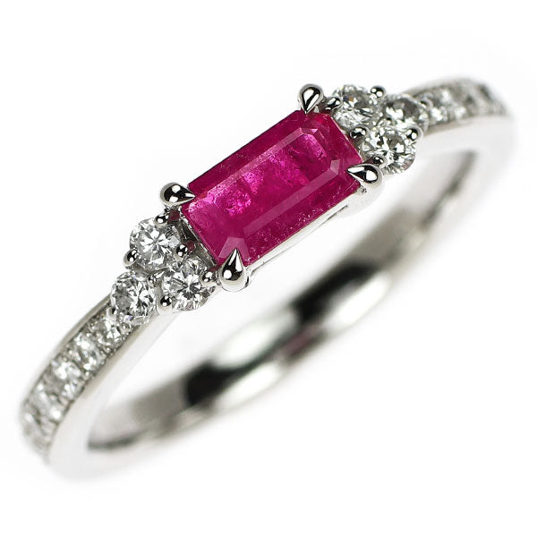 希少 Pt950 レッドベリル ダイヤモンド リング 0.37ct D0.35ct