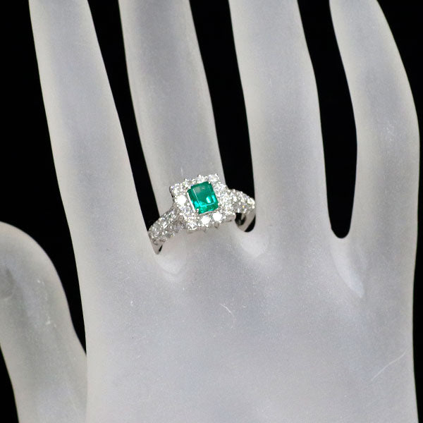 Pt900 エメラルド ダイヤモンド リング 0.58ct D1.19ct