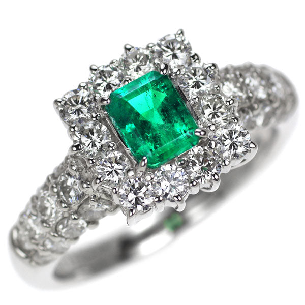 Pt900 エメラルド ダイヤモンド リング 0.58ct D1.19ct