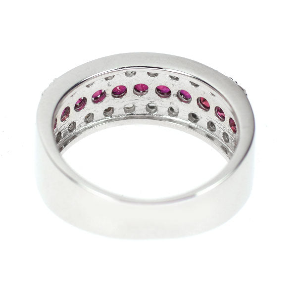 K18WG ルビー ローズカットダイヤモンド リング 0.59ct D0.88ct