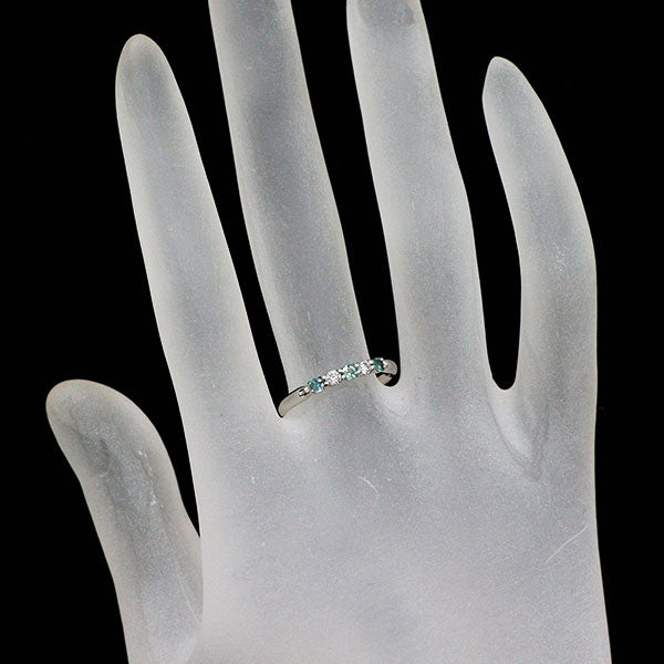 希少 Pt900 アレキサンドライト ダイヤモンド リング 0.15ct 0.10ct