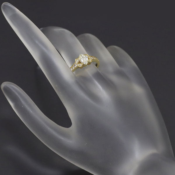 K18YG マーキス ダイヤモンド リング 0.677ct D0.26ct