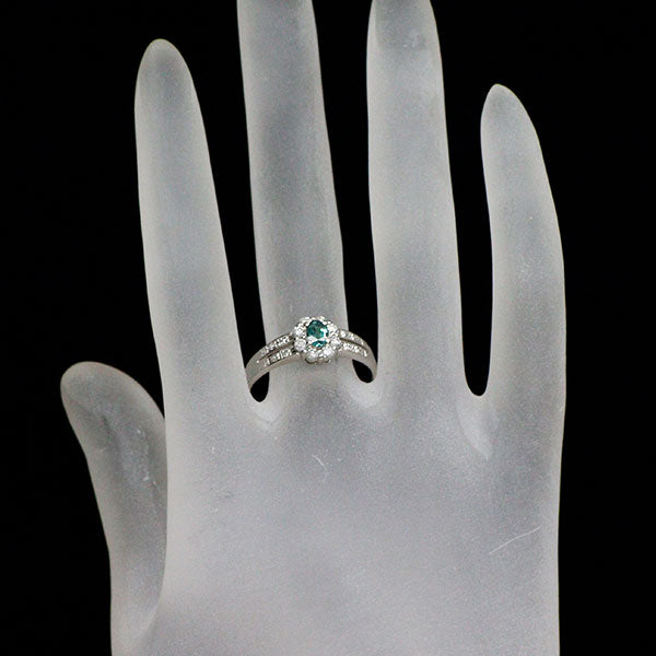 希少 Pt900 アレキサンドライト ダイヤモンド リング 0.26ct D0.33ct