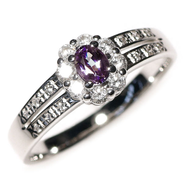 希少 Pt900 アレキサンドライト ダイヤモンド リング 0.26ct D0.33ct