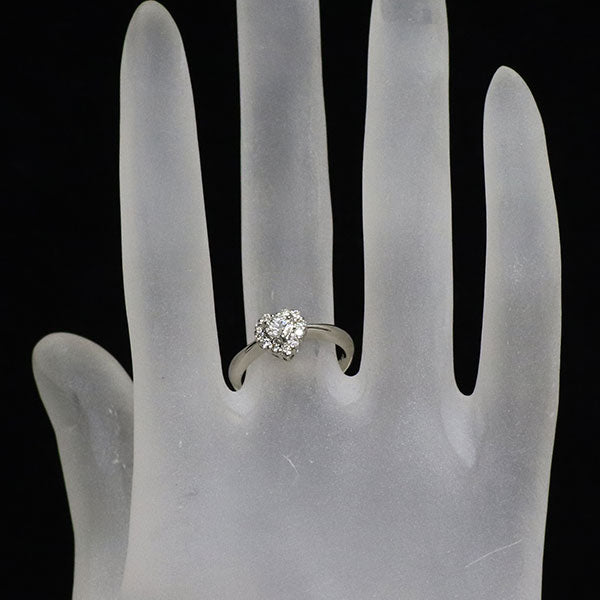 Pt900 ハートシェイプ ダイヤモンド リング 0.18ct D0.19ct