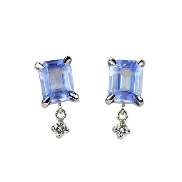 Pt900 サファイア ダイヤモンド ピアス 0.95ct D0.04 — セルビー