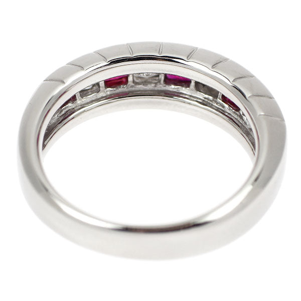 Pt900 ルビー ダイヤモンド リング 0.71ct D0.43ct 一文字
