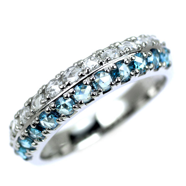 Pt950 ローズカット トリートブルー ダイヤモンド リング 0.32ct D0.32ct