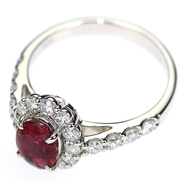 Pt950 ルベライト ダイヤモンド リング 0.98ct D0.85ct