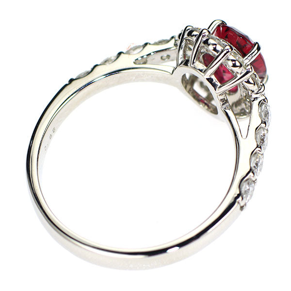 Pt950 ルベライト ダイヤモンド リング 0.98ct D0.85ct