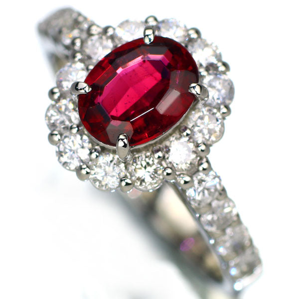 Pt950 ルベライト ダイヤモンド リング 0.98ct D0.85ct
