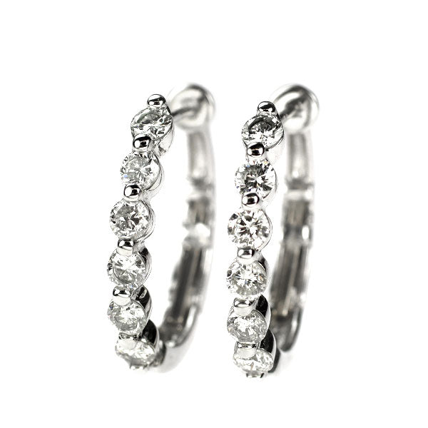 Pt900 ダイヤモンド フープ ピアス 1.06ct