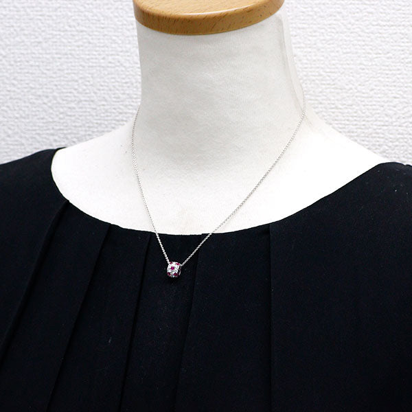ミキモト K18WG ルビー ダイヤモンド ペンダントネックレス 0.37ct D0.45ct