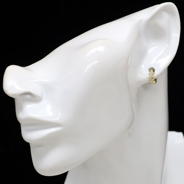 K18YG ダイヤモンド ピアス 0.32ct フープ
