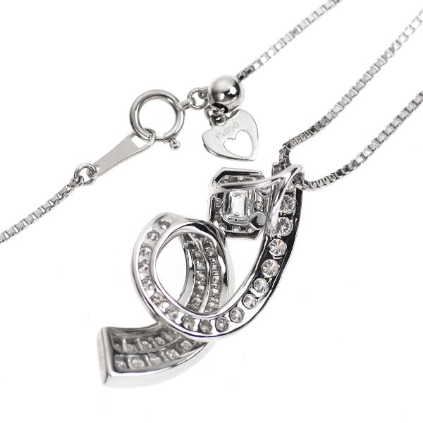 Pt950/ Pt850 クリスカット/プリンセスカット/ラウンドブリリアントカット ダイヤモンド ペンダントネックレス 1.80ct