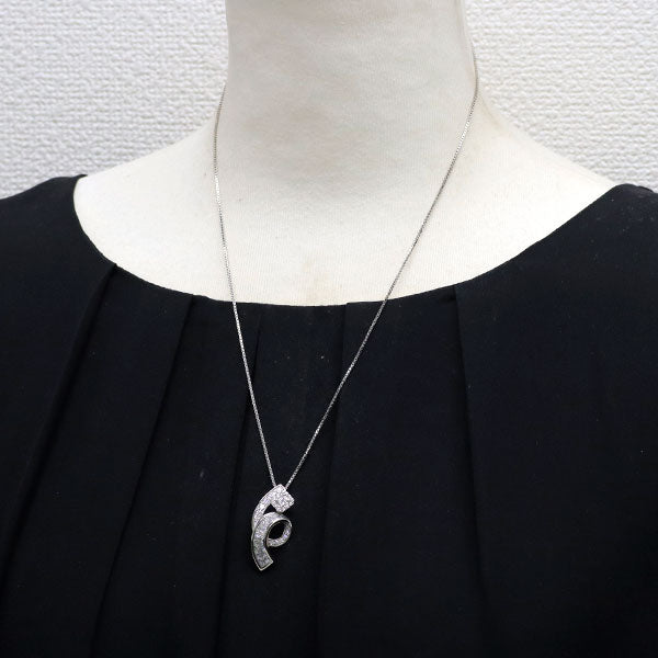 Pt950/ Pt850 クリスカット/プリンセスカット/ラウンドブリリアントカット ダイヤモンド ペンダントネックレス 1.80ct
