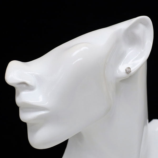 K18WG ダイヤモンド ピアス 0.22ct フラワー