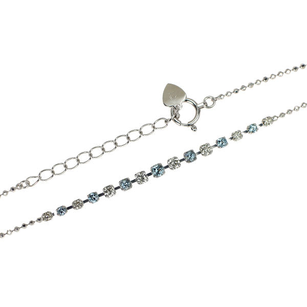 K18WG ダイヤモンド ブルートパーズ ブレスレット 0.31ct T0.25ct