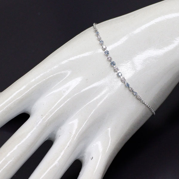 K18WG ダイヤモンド ブルートパーズ ブレスレット 0.31ct T0.25ct