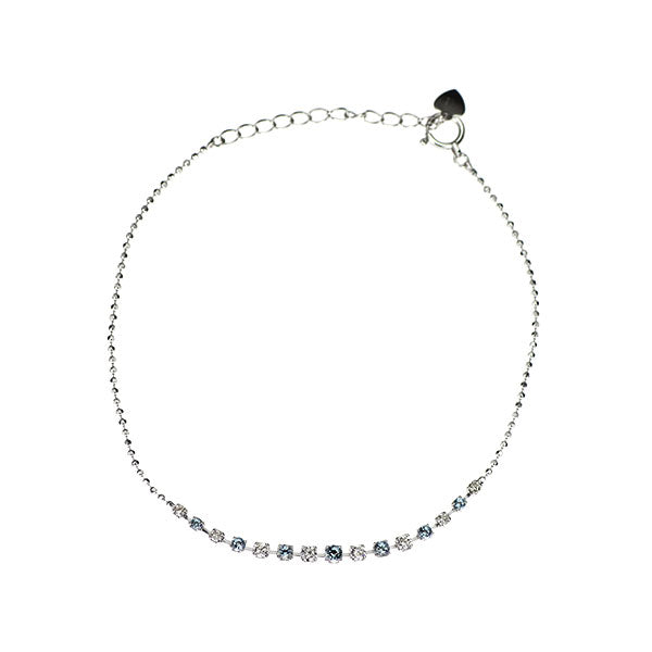 K18WG ダイヤモンド ブルートパーズ ブレスレット 0.31ct T0.25ct