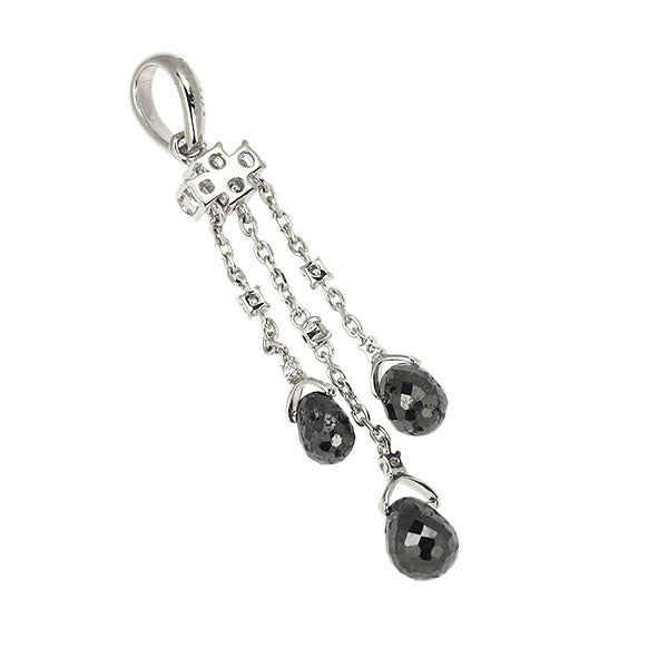 K18WG ブラックダイヤモンド ペンダントトップ 2.44ct D0.18ct