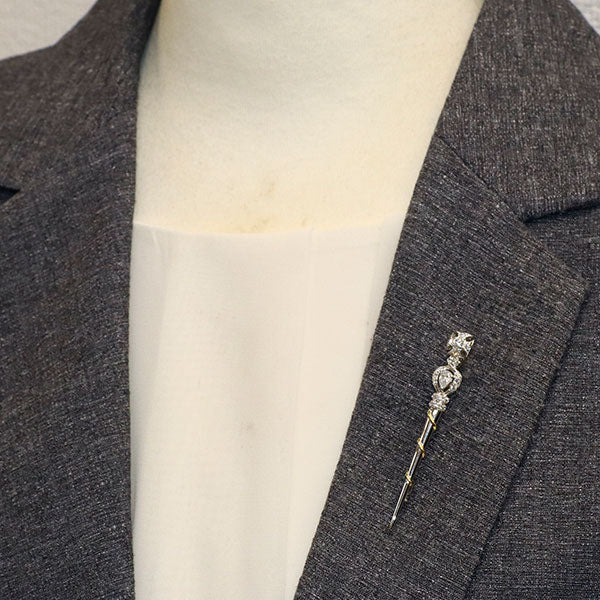 ロイヤルアッシャー Pt900/K18 ダイヤモンド ブローチ 0.257ct D VS1