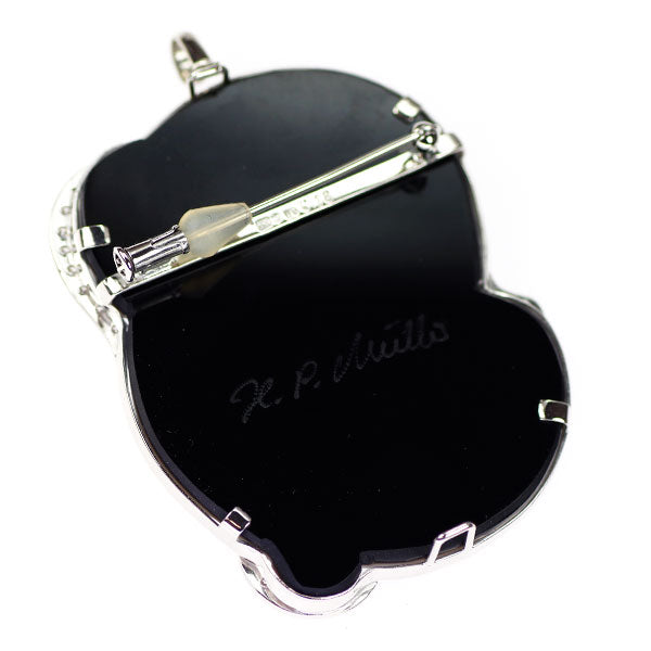 K18WG ストーンカメオ ダイヤモンド ブローチ D0.18ct K.P.MILLS
