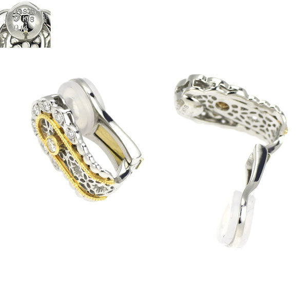 アンブローズ K18YG/Pt900 ダイヤモンド イヤリング 0.28ct フィレンツェ彫スタイル