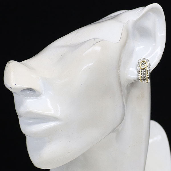 アンブローズ K18YG/Pt900 ダイヤモンド イヤリング 0.28ct フィレンツェ彫スタイル