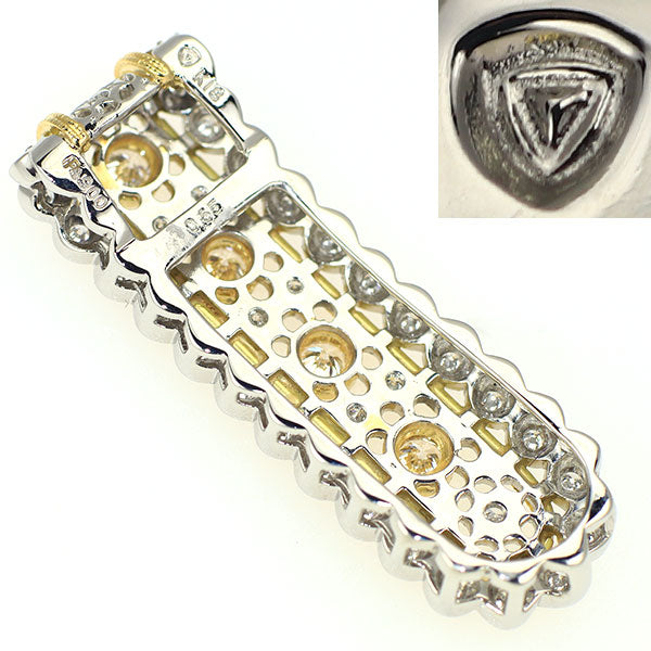 アンブローズ K18YG/Pt900 ダイヤモンド ペンダントトップ 0.65ct フィレンツェ彫