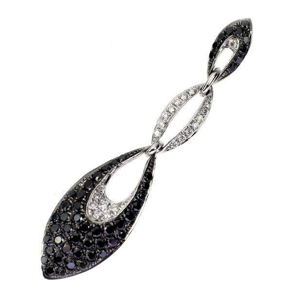 ブラックコーティング/ K18WG ブラック/カラーレス ダイヤモンド ペンダントトップ 0.50ct パヴェ