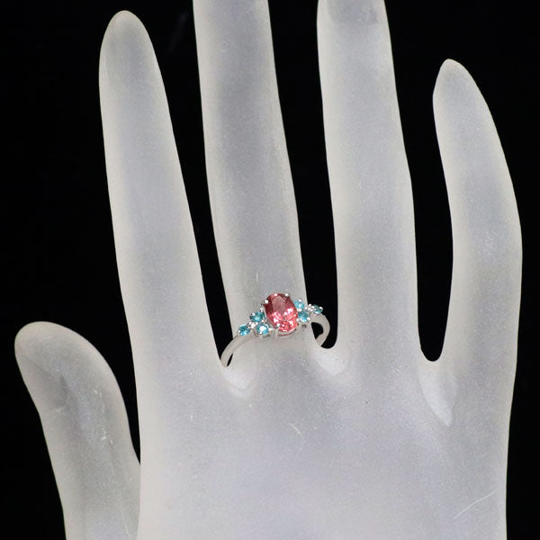 K18WG ピンクトルマリン パライバトルマリン ダイヤモンド リング