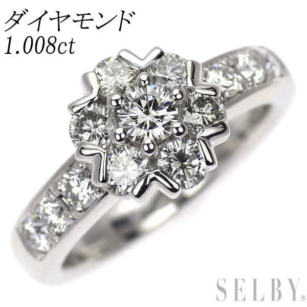 Pt900 ダイヤモンド リング 1.008ct フラワー