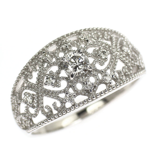 K18WG ダイヤモンド リング 0.30ct アンティークレース