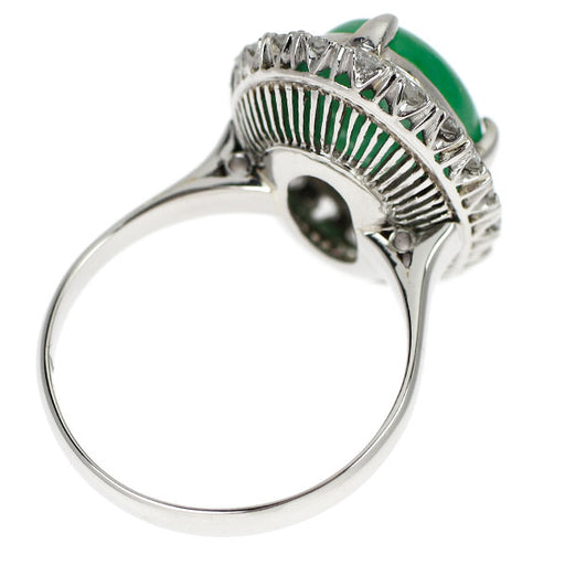 Pt800 翡翠 ダイヤモンド リング D0.51ct 千本透かし — セルビー