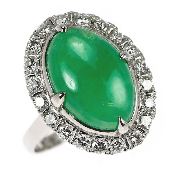 Pt800 翡翠 ダイヤモンド リング D0.51ct 千本透かし — セルビー