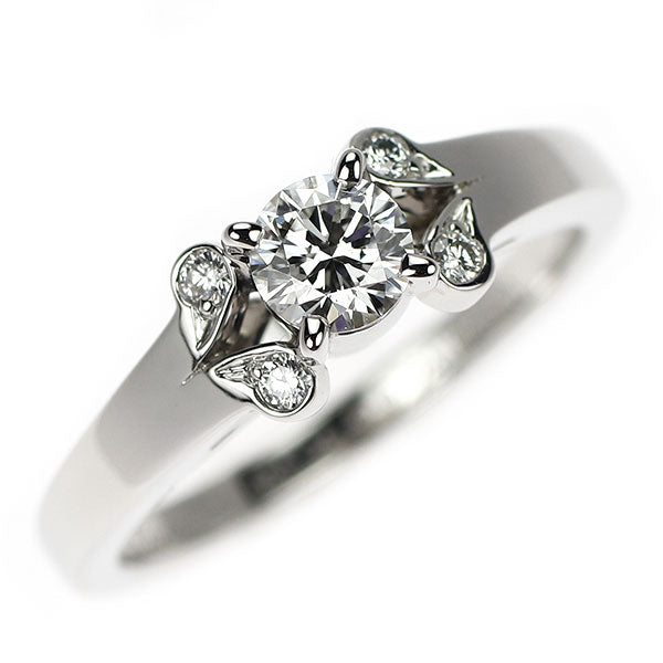 カルティエ Pt950 ダイヤモンド リング 0.24ct E VVS2 バレリーナ 45号