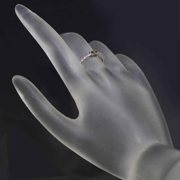 Pt900 バイカラー サファイア ダイヤモンド リング 0.18ct D0.11ct