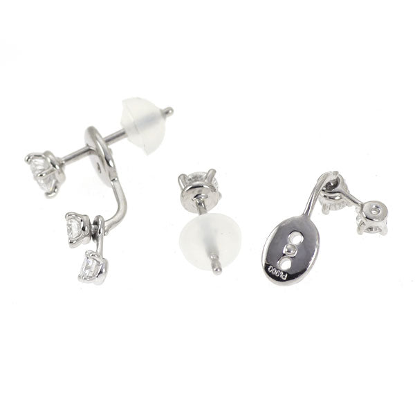 Pt900 ダイヤモンド ピアス 0.65ct 2WAY ジャケットピアス