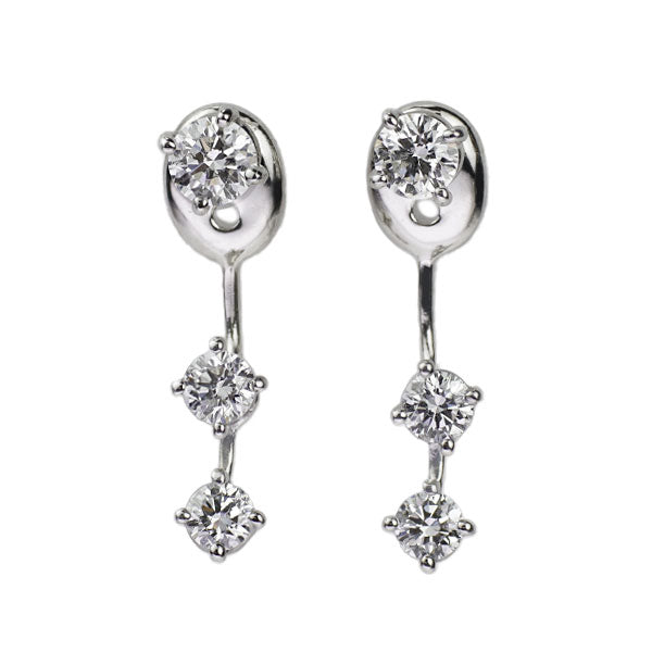 Pt900 ダイヤモンド ピアス 0.65ct 2WAY ジャケットピアス