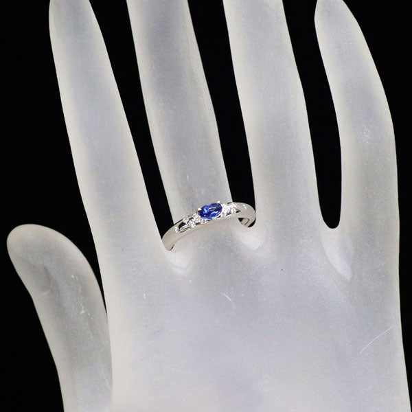 スタージュエリー K18WG サファイア ダイヤモンド リング 0.25ct D0.08ct