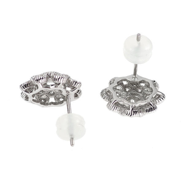 Pt950/ Pt900 ダイヤモンド ピアス 0.41ct D0.82ct フラワー