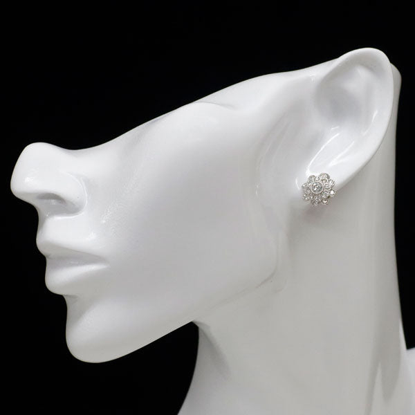 Pt950/ Pt900 ダイヤモンド ピアス 0.41ct D0.82ct フラワー
