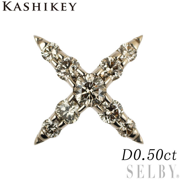 カシケイ/Kashikey K18BG ダイヤモンド ブローチ 0.50ct ネイキッド